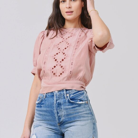 ba&sh  Bacary Eyelet Embroidered Top - Picture 2 of 6